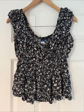 Black & White Floral Top